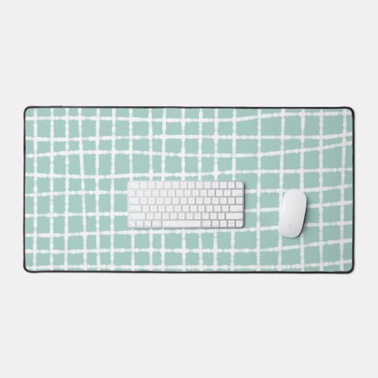 Pastel Blue Karo Pattern Soft und Modern Schreibtischunterlage (Tastatur & Maus)