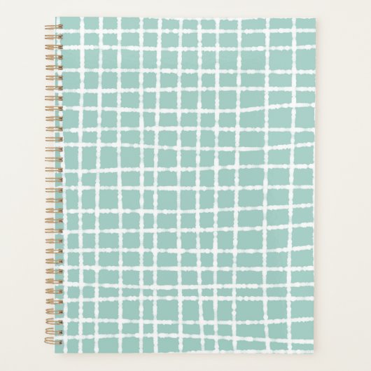 Pastel Blue Karo Pattern Soft und stilvoll Planer (Vorderseite)
