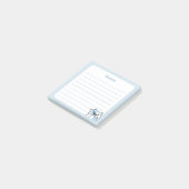 Pastel Blue Kawaii Chibi Laughing kitty Cat Post-it Klebezettel (angewinkelt)