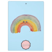 Pastel Blue Kawaii Rainbow Klemmbrett (Rückseite)