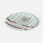 Pastel Blue Koala Kindergeburtstag / Boy Baby Dusc Pappteller (Schrägansicht)