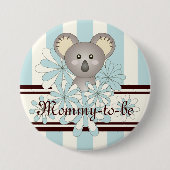 Pastel Blue Koala Mommy-to-be Boy Baby Shower Button (Vorderseite)