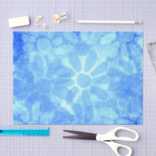 Pastel Blue Krawatte-Dye Blume Blumendekoupage Seidenpapier