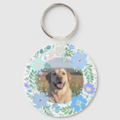 Pastel Blue Labrador Retriever Custom Photo  Schlüsselanhänger (Rückseite)