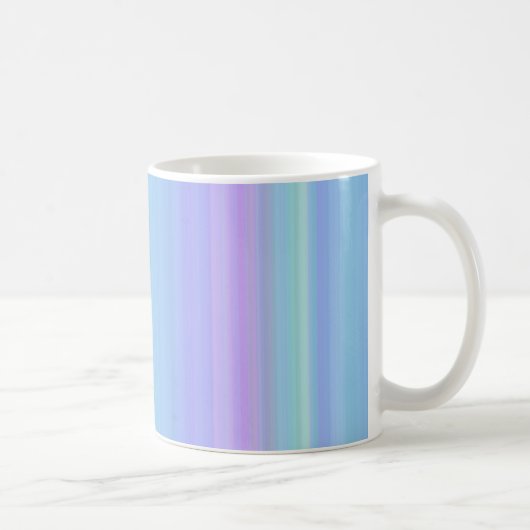 Pastel Blue Lila Green Stripes Tasse (Rechts)