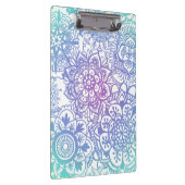 Pastel Blue Lila Mandala Pattern Klemmbrett (Rechts)