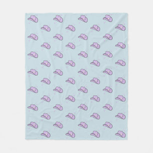 Pastel Blue Lilac Cowgirl Rodeo Muster Fleecedecke