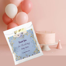 Pastel Blue Little Blume Bud Floral 1. Geburtstag Geschenktütchen