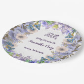 Pastel Blue Little Blume Bud Floral Baby Dusche Pappteller (Schrägansicht)