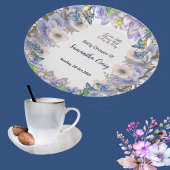 Pastel Blue Little Blume Bud Floral Baby Dusche Pappteller