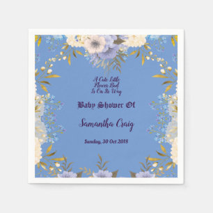 Pastel Blue Little Blume Bud Floral Baby Dusche Serviette