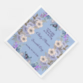 Pastel Blue Little Blume Bud Lilac Babydusche Serviette (Ecke)