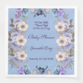 Pastel Blue Little Blume Bud Lilac Babydusche Serviette (Vorderseite)