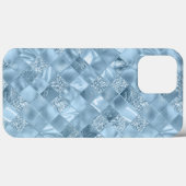 Pastel Blue Metallic Chic Eleganter Glitzer Case-Mate iPhone Hülle (Rückseite (Horizontal))
