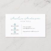 Pastel Blue Modern Berufliche Social Media Visitenkarte (Rückseite)