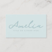 Pastel Blue Modern Berufliche Social Media Visitenkarte (Vorderseite)