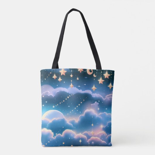 Pastel Blue Moon Dreamy Aesthetic Tasche (Rückseite)