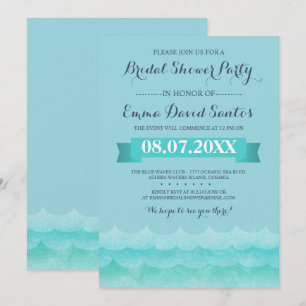 Pastel Blue Nautical Brautparty Einladung