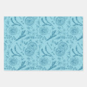 Pastel Blue & Navy Warmer Winter Weihnachten Kunst Geschenkpapier Set (Vorderseite)