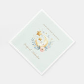 Pastel Blue Niedlich Baby Moon 1. Geburtstag Serviette (Ecke)