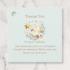 Pastel Blue Niedlich Moon 1. Geburtstag Geschenkanhänger