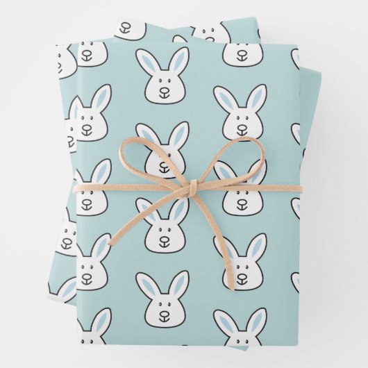 Pastel Blue Niedlich Ostersonnenmuster Geschenkpapier Set (Beispiel)