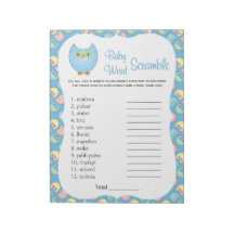 Pastel Blue Niedlich Owl Baby Dusche Thema Word Ga