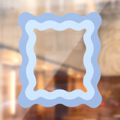Pastel Blue Niedlich Wavy Rectangle Mirror Fensteraufkleber (Blatt 2)