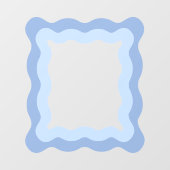 Pastel Blue Niedlich Wavy Rectangle Mirror Fensteraufkleber (Blatt)