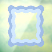 Pastel Blue Niedlich Wavy Rectangle Mirror Fensteraufkleber (Blatt 3)
