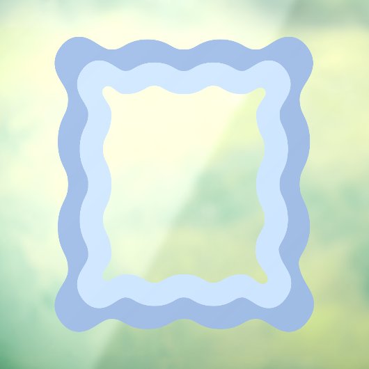 Pastel Blue Niedlich Wavy Rectangle Mirror Fensteraufkleber (Blatt 3)