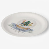 Pastel Blue Nutcracker Weihnachtsfeier Pappteller (Schrägansicht)