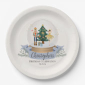 Pastel Blue Nutcracker Weihnachtsfeier Pappteller (Vorderseite)