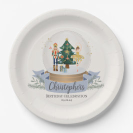 Pastel Blue Nutcracker Weihnachtsfeier Pappteller