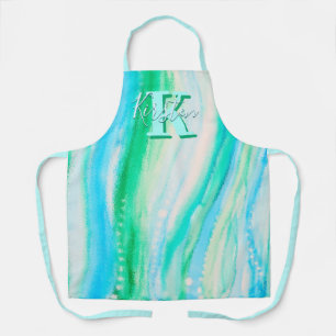 Pastel Blue Oceanscape Alcohol Ink Schürze