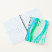 Pastel Blue Oceanscape Alkohol Tinte Notizblock (Innenseite)