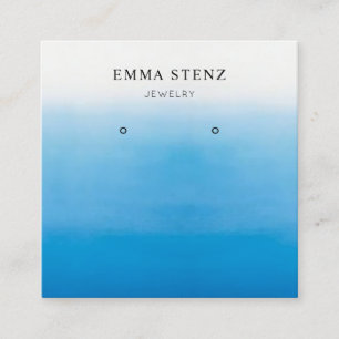 Pastel Blue Ombre Beach Theme Earring Display Card Quadratische Visitenkarte