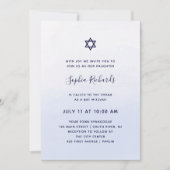 Pastel Blue Ombre Watercolor | Bat Mitzvah Einladung (Vorderseite)