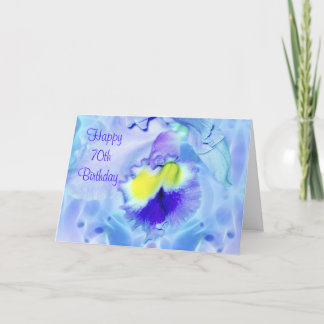 Pastel Blue Orchid Herzlichen Glückwunsch zum 70. Karte