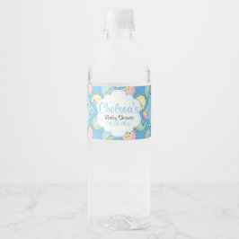 Pastel Blue Owl Baby Boy Dusche Thema Wasserflaschenetikett