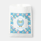 Pastel Blue Owl Babydusche Thema Gefallen Beutel Geschenktütchen (Vorderseite)