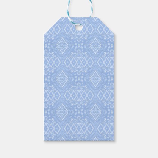 PASTEL BLUE PATTERN INTRICATE GESCHENKANHÄNGER (Vorderseite)