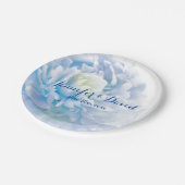 Pastel Blue Peony Wedding Custom Paper Teller (Schrägansicht)