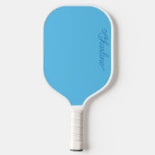 Pastel Blue Personalisiert Pickleball Paddle (Rückseite)
