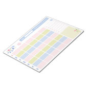 Pastel Blue Pink Cute Monthly Planner Notepad 11x8 Notizblock (angewinkelt)