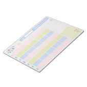 Pastel Blue Pink Cute Monthly Planner Notepad 11x8 Notizblock (angewinkelt)