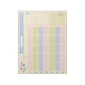 Pastel Blue Pink Cute Monthly Planner Notepad 11x8 Notizblock (Rotiert)