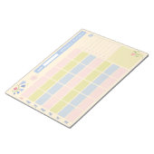 Pastel Blue Pink Cute Monthly Planner Notepad 11x8 Notizblock (angewinkelt)