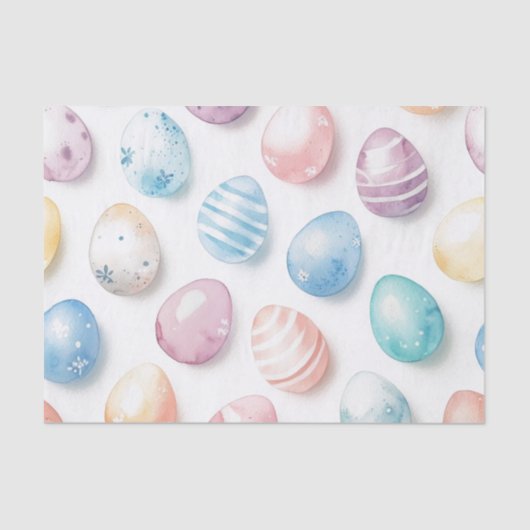 Pastel Blue Pink Easter Egg Pattern  Seidenpapier (Vorderseite)