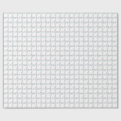Pastel blue pink flower grid  geschenkpapier (Flach)